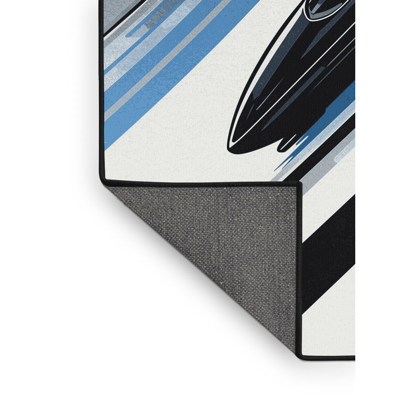 Tapis noir moelleux et moelleux Soft, 2 pi x 3 pi
