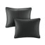 Courtepointe simple / simple TG en noir, microfibre avec coton à l'intérieur, réversible pour différentes saisons, 2 pièces et 1 taie décorative, literie noire en coton-120276133-120276129