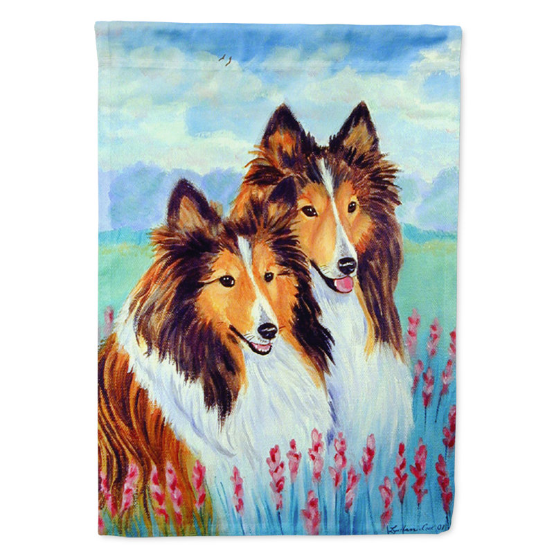 Drapeau de jardin 2 côtés deux sable shelties