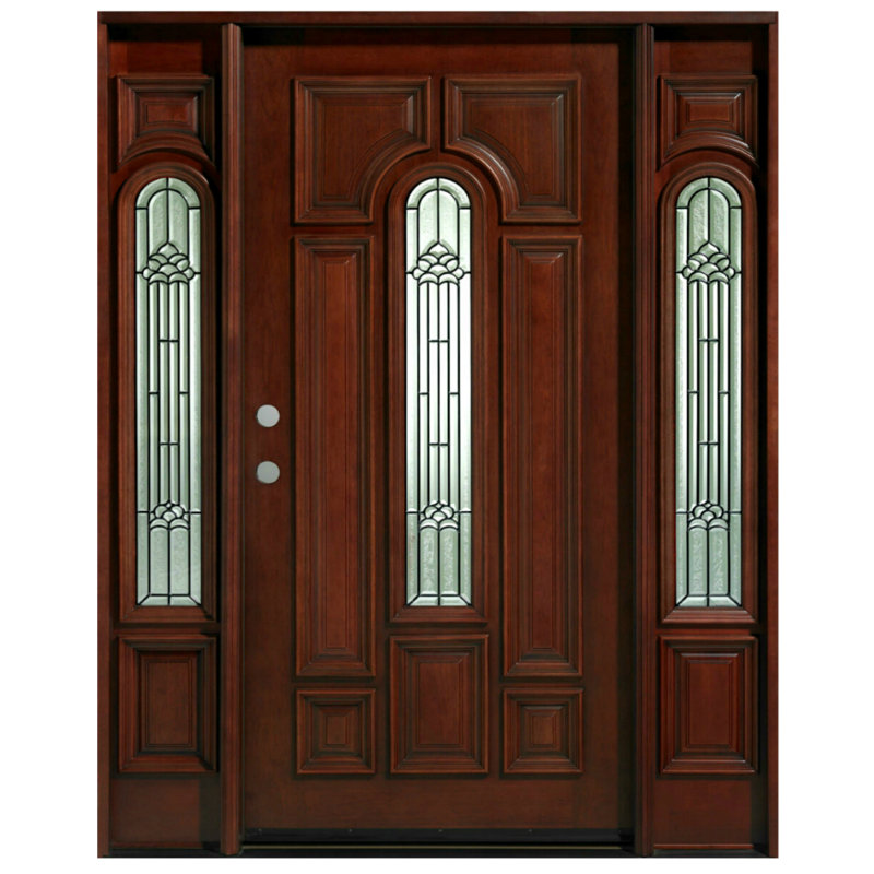 Portes d'entrée avant en acajou pré-monté, S'ouvre à droite vers l'intérieur