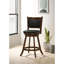 Tabouret pivotant en bois de châtaignier et noir (ensemble de 2)
