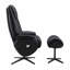 Fauteuil inclinable pivotant noir avec repose-pieds