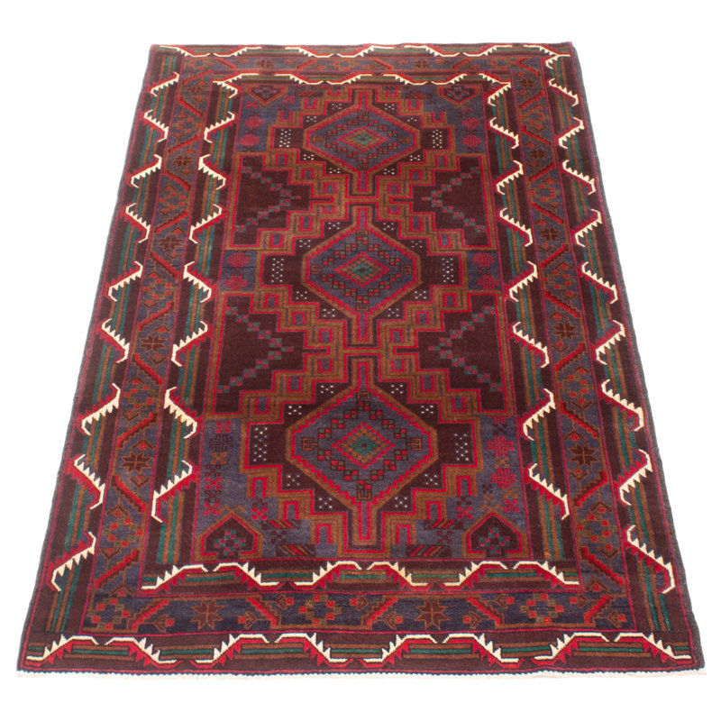 Tapis brun Teimani 3 pi 9 po x 7 pi 1 po
