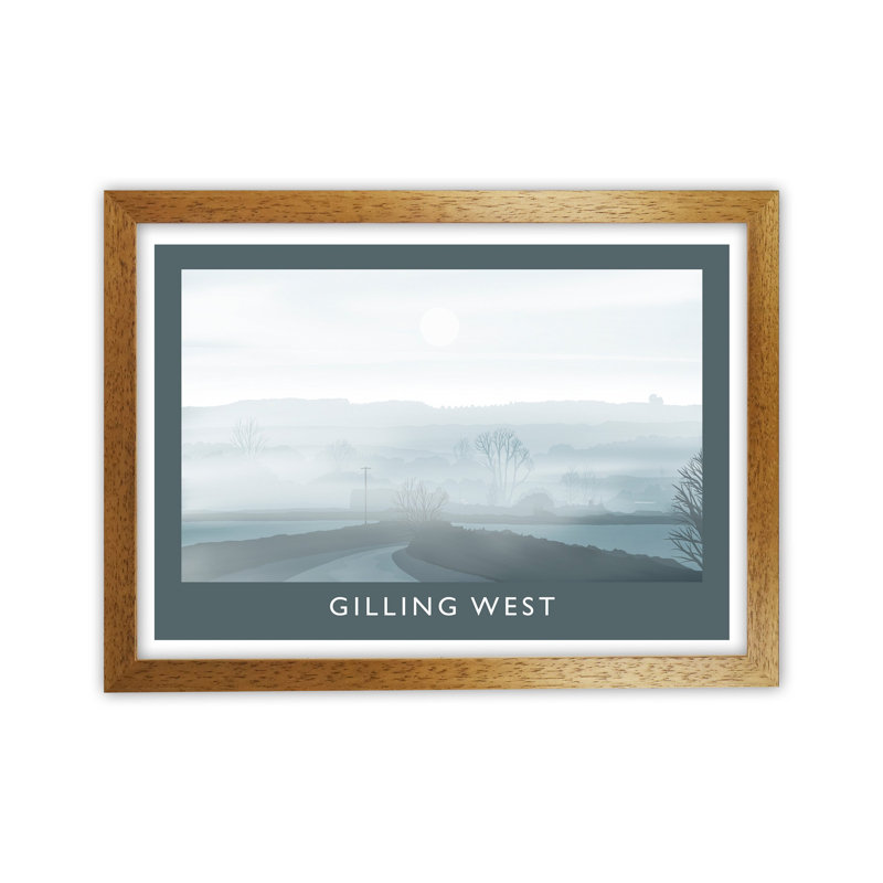 Gilling West (Winter) by Richard O'Neill - Print, 34cm H x 46cm W x 3cm D, Brown Framed