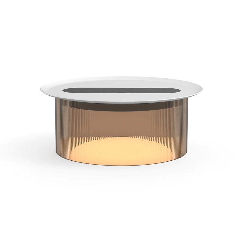 Table à carrousel, Bronze, Blanc, H 4,3 po x l 12 po x P 12 po