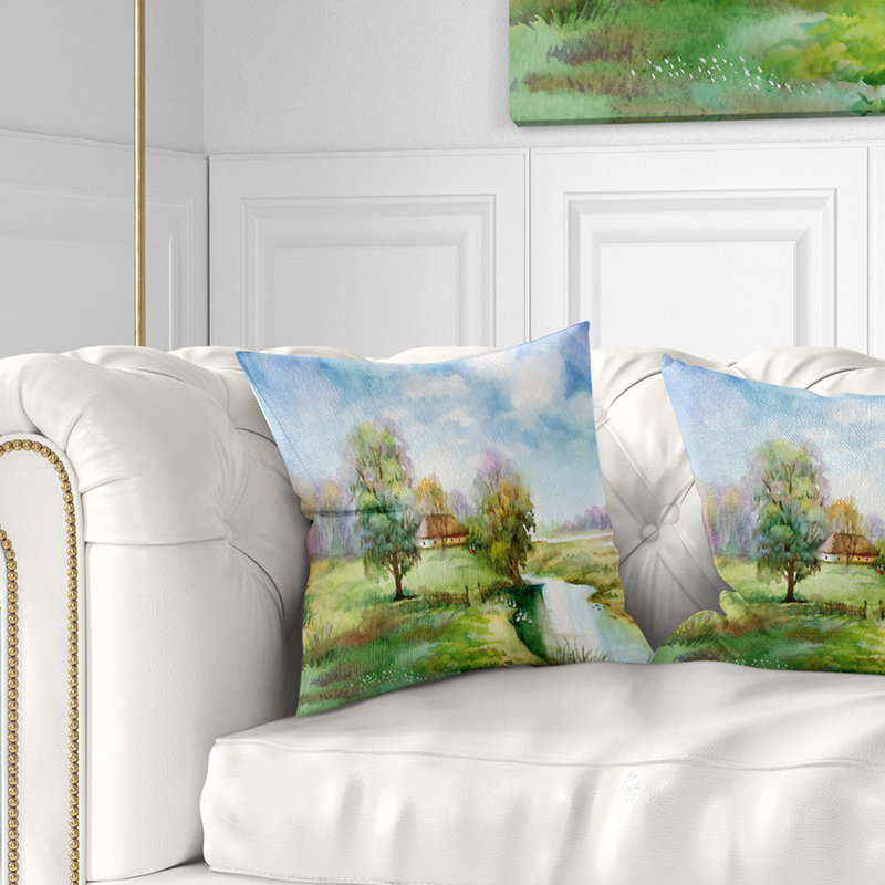 Coussin Landscape Village, 16 po x 1 po, Coussin décoratif