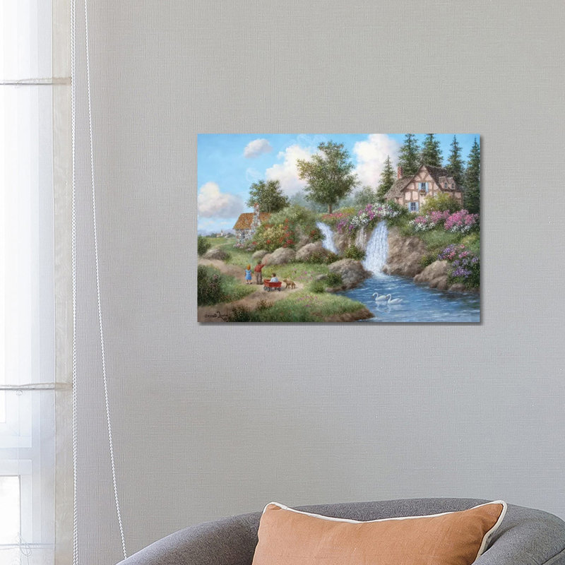 Hillcrest Falls by Dennis Lewan - Wrapped Canvas Painting, 66.04 cm H x 45.72 cm W x 3.175 cm D