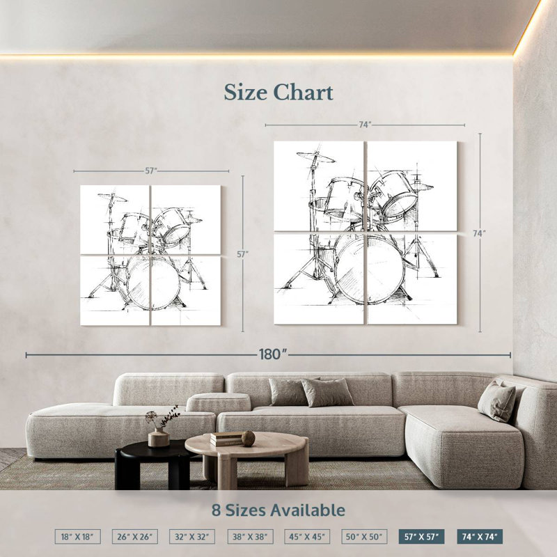 Abarca Drum Sketch, 57" H x 57" W