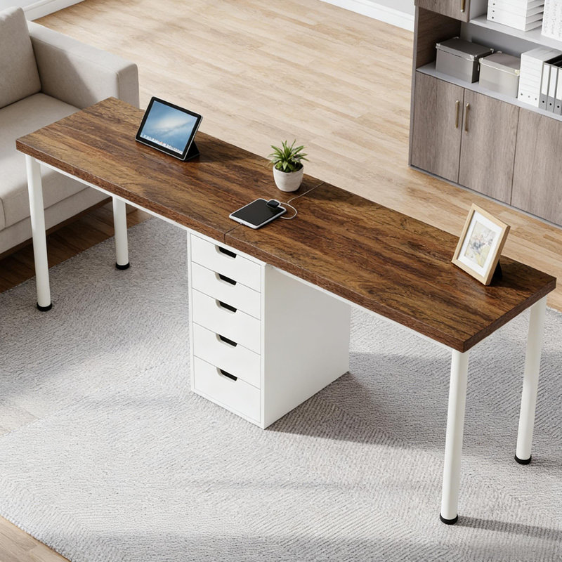 Bureau d'ordinateur, bureau pour deux personnes, bureau de travail