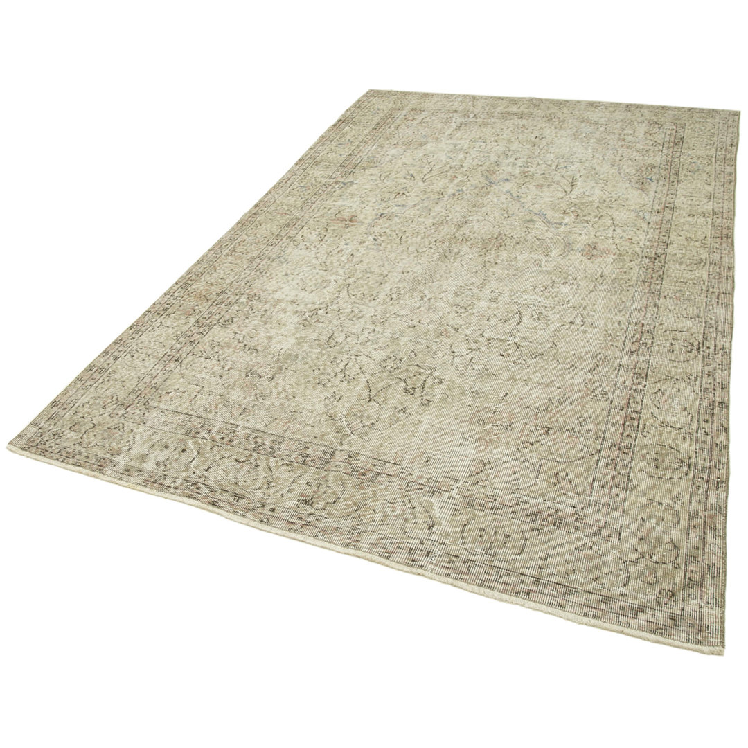Vintage Beige Vintage Wool Handmade Area Rug