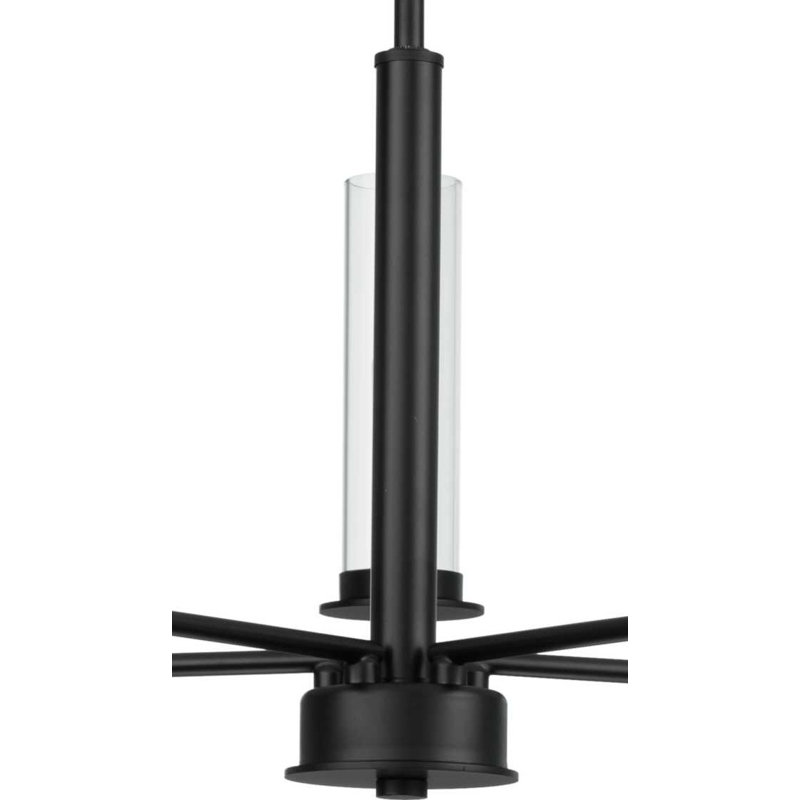 5 - Light Dimmable Classic / Traditional Chandelier, Matte Black