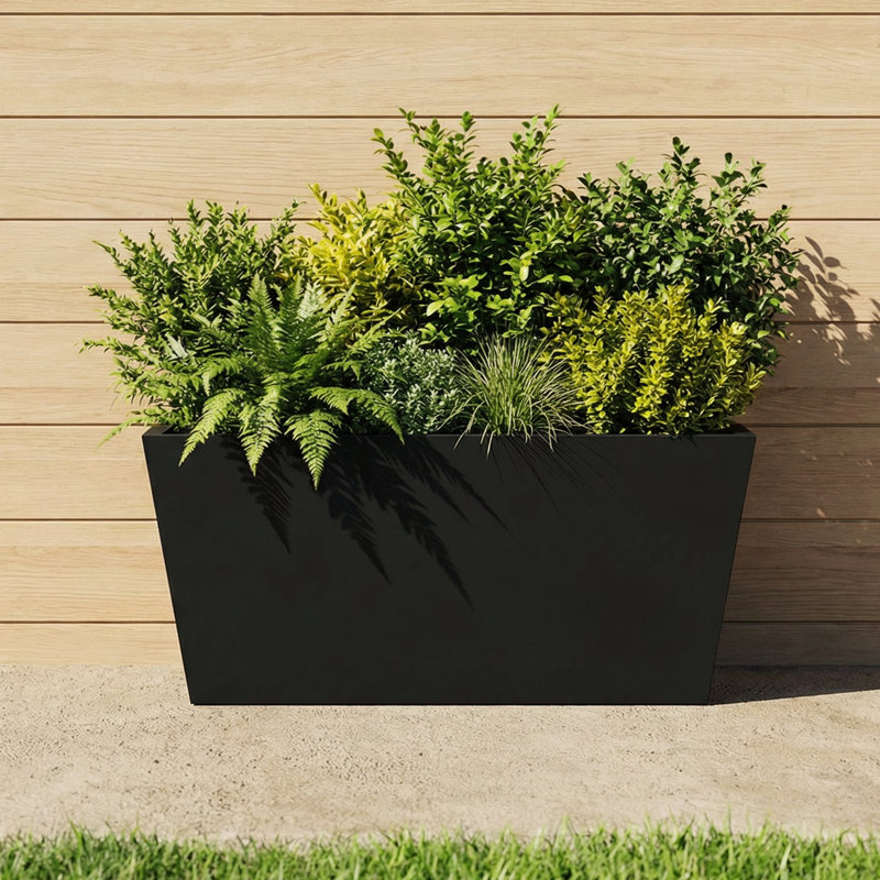 Jardinières en métal pour plantes d'extérieur, H 15 po x l 31 po x P 10 po