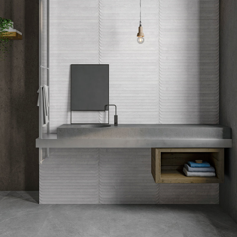 Spanish Deco Nordvik 12"x 24" Slate Look Matte Porcelain Wall Tile (5 PCS, 10.76 Sq. Ft./Case), White
