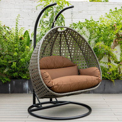 Fauteuil d'œuf d'extérieur pour 2 personnes avec support Samaira