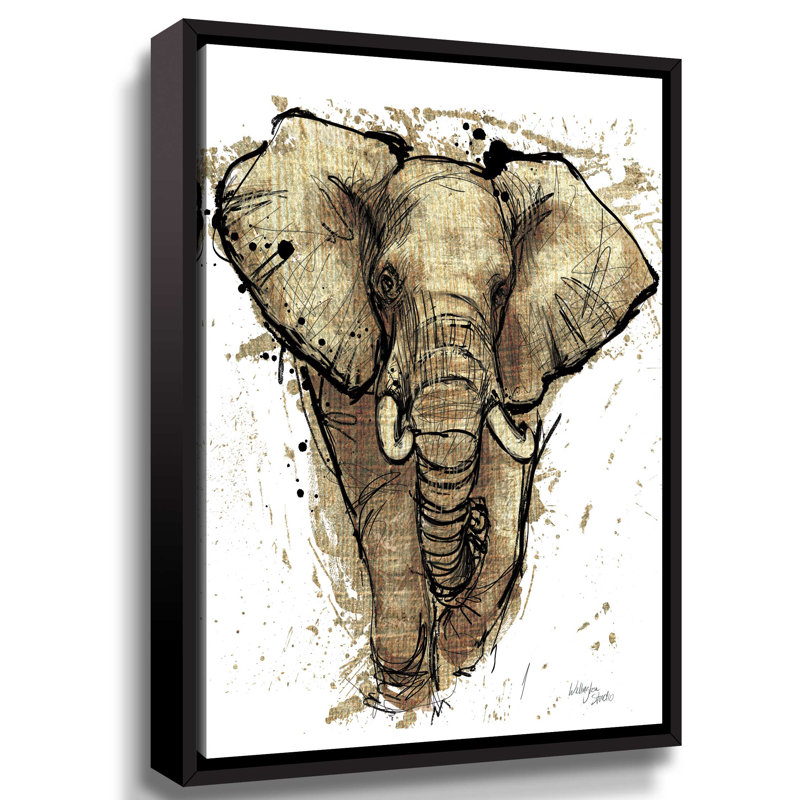 « gold africa i on white crop », reproduction sur toile, H 18 po x l 14 po x P 2 po, Cadre flottant