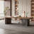 Retro Brown Rectangular Solid Wood Office Desk-107761085