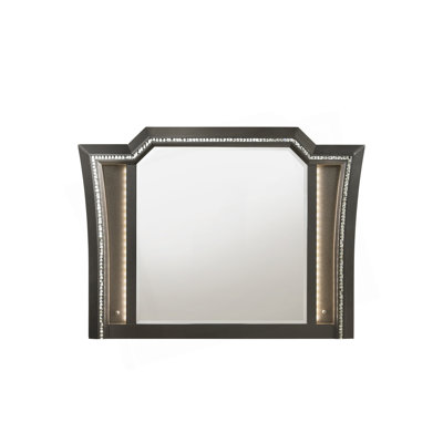 Miroir à finition grise métallique Kaitlyn avec DEL (INCLUT LE MIROIR SEULEMENT)