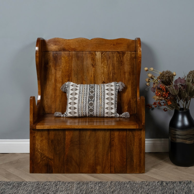 Fleischmanns Solid Wood Storage Bench, Dark
