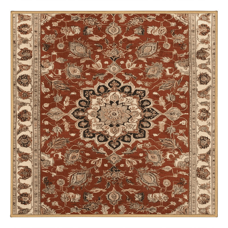 Tapis brun lavable à la machine, Carré 3 pi
