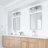3-Light Silver Vanity Light with E26 Base, Metal Frame and Glass Shades, ETL Certified, Dimmable