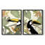 «Parrot in the Leaves I», reproduction encadrée de qualité supérieure - prête à être accrochée - aucun clou requis - aucun clou requis-29175381-29175380