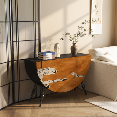 Retro living room home semi-circular decor cabinet