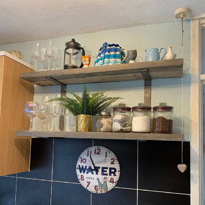 Gything 2 Piece Solid Wood Bracket Shelf