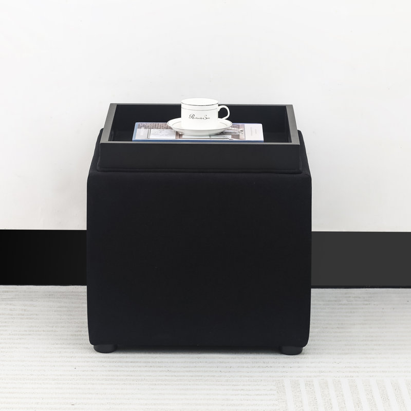 Ciocia Upholstered Ottoman, Black