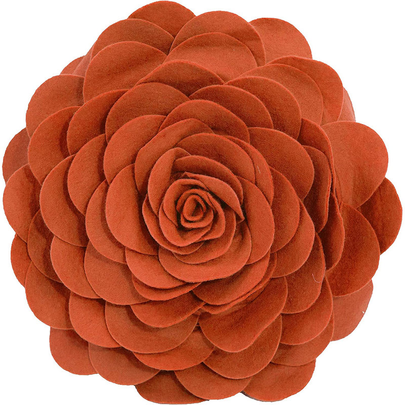  Housse de coussin en polyester, 16 po x 16 po, Polyester/ Bourre en polyester, Terre cuite