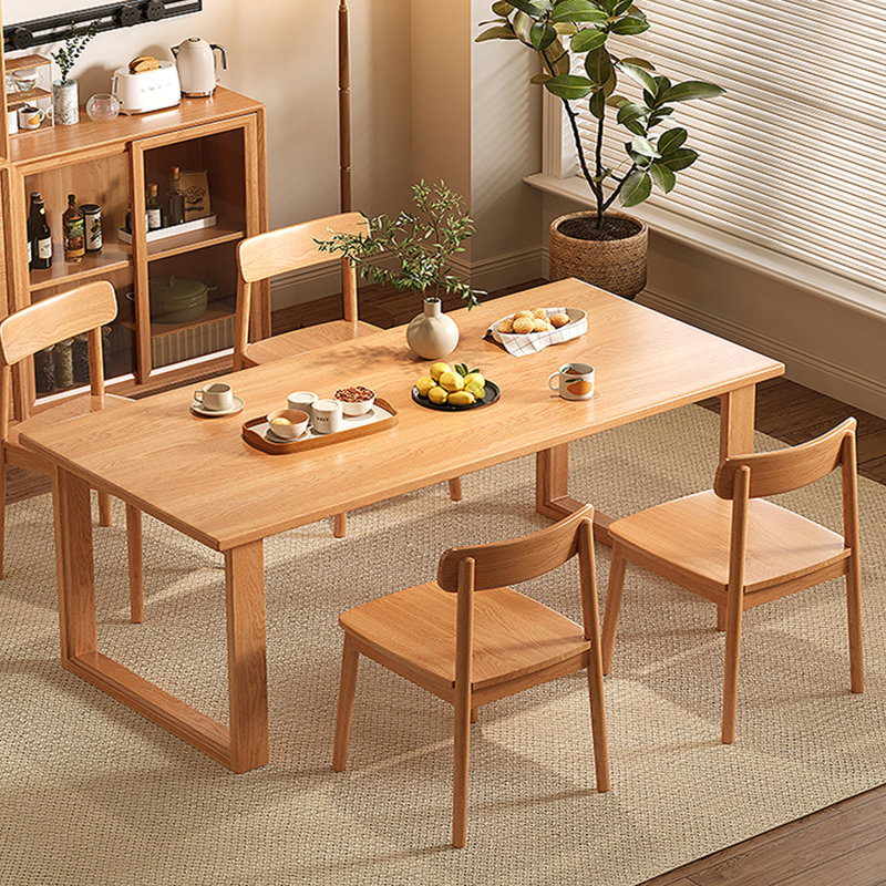 Mileda Cherry Solid Wood Dining Table, 31.5" W x 59.06" L