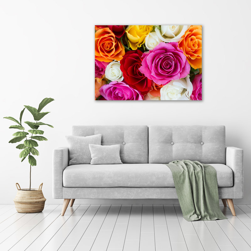 Colorful Roses - Unframed Art Prints on Glass
