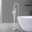 Robinet de baignoire autoportante 45 "à 2 poignées avec douchette en titane 45 5/8 po-111704760