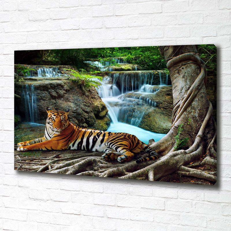 Tiger waterfall 1 Piece Wall Art on Canvas