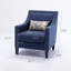 Fauteuil d'appoint avec têtes de clou et pieds en bois massif bleu sarcelle-1573060332