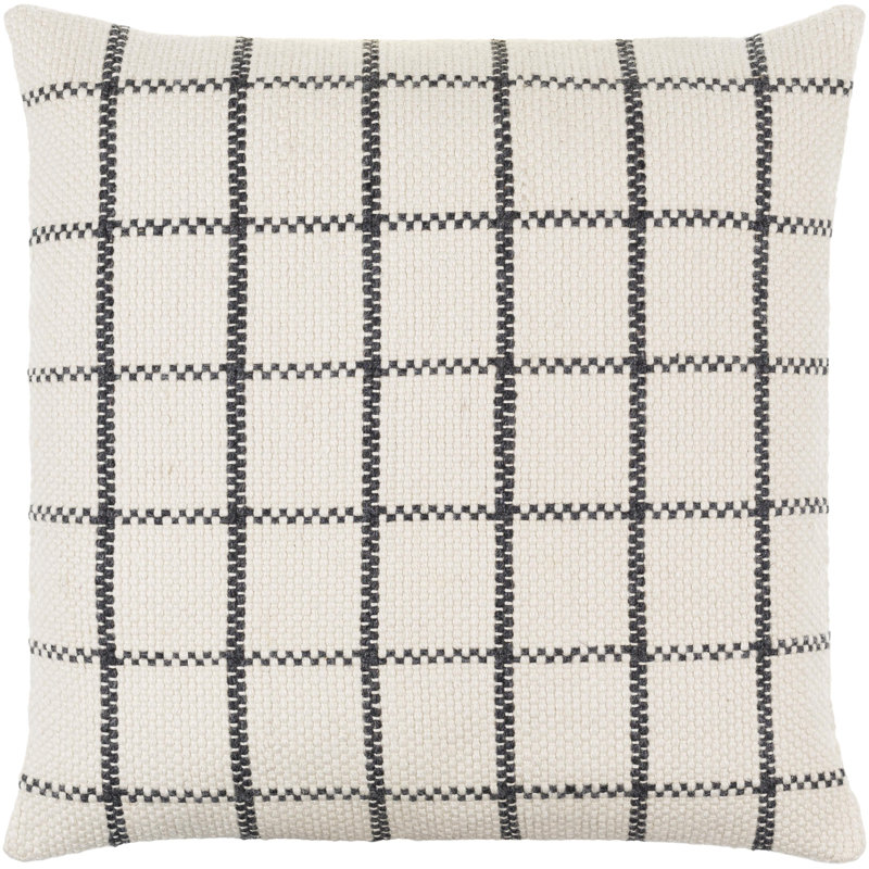 Gingham Accent Throw Pillow Cover, Polyester/Polyfill, 18" x 18"