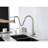 Pull Down Kitchen Faucet In Stainless Steel, Brushed Nickel, High Arc Single Handle With Deck Plate, Modern Handle, , Nickel