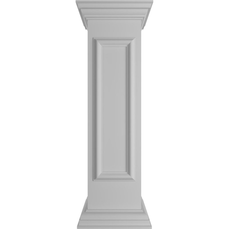 Poteau droit avec poteau, panneau plat et garniture de base (trousse d'installation incluse), H 40 po x l 10 po x P 10 po