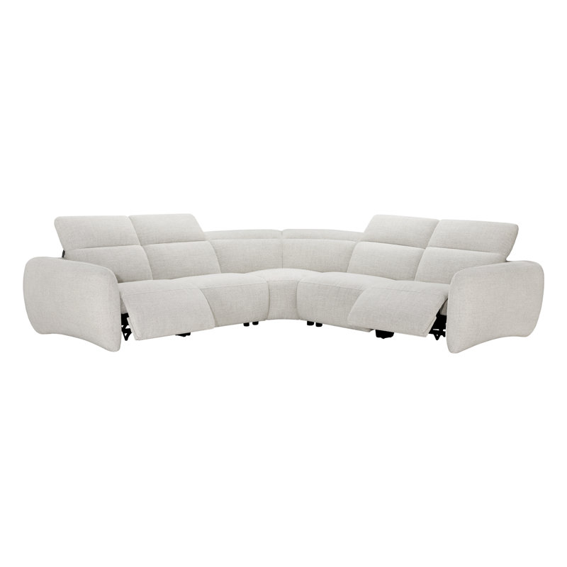 Canapé modulaire inclinable électrique 5 pièces Astro, Mélange de polyester ivoire