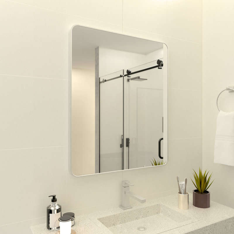 Miroir mural Leyat, 60 po x 36 po, Gris
