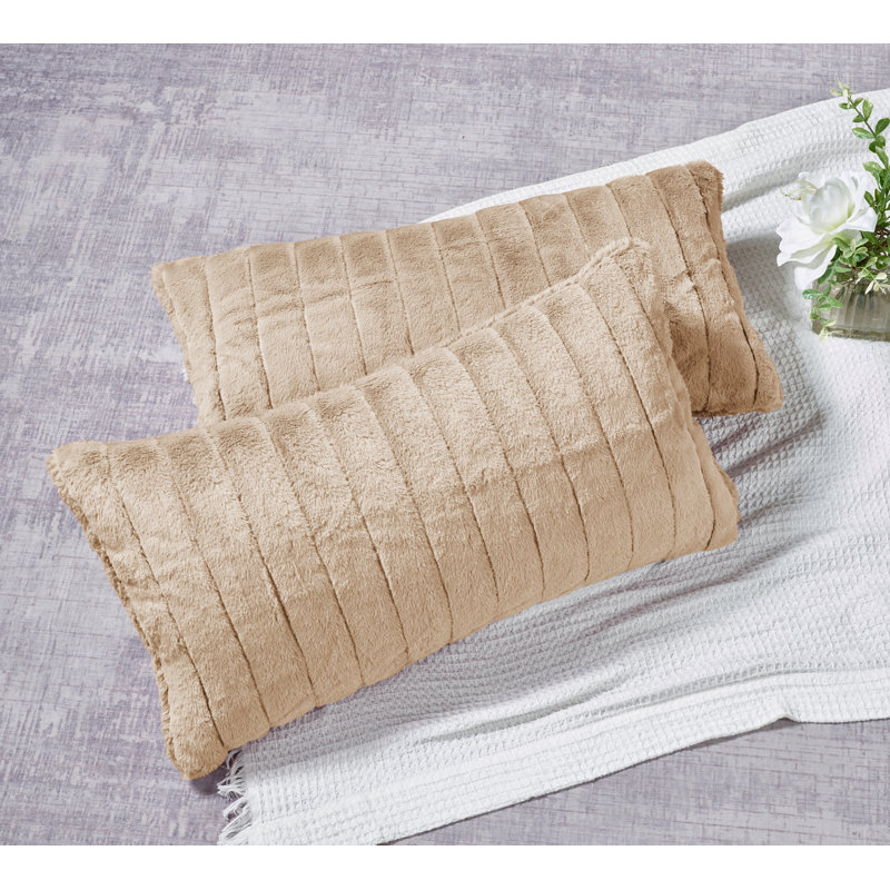 Super Mink Polyester Zip Pillow Cover, Bleached Sand