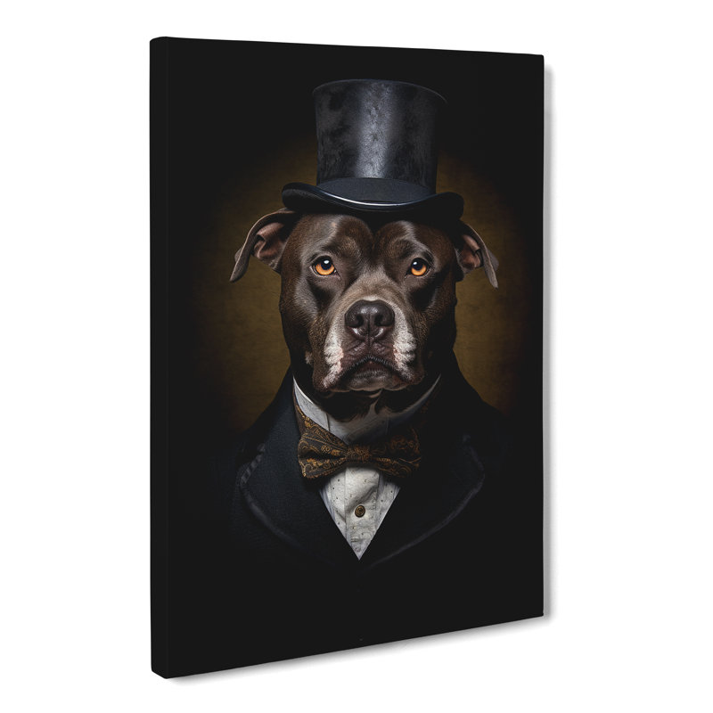 Staffordshire Bull Terrier Gothic - Print, 50cm H x 35cm W x 3cm D