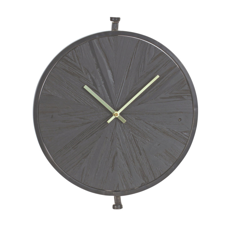 Horloge murale moderne en bois avec support suspendu 16,25 po D-85324DS