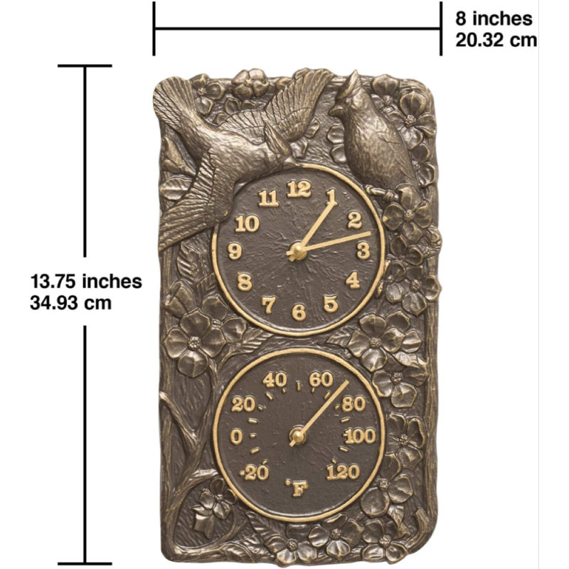 8'' Outdoor Clock Thermometer