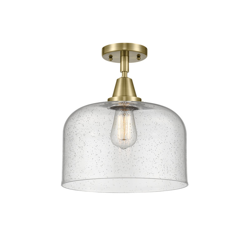 Plafonnier encastré en verre à DEL, Laiton antique, Ampoule non incluse, Oui