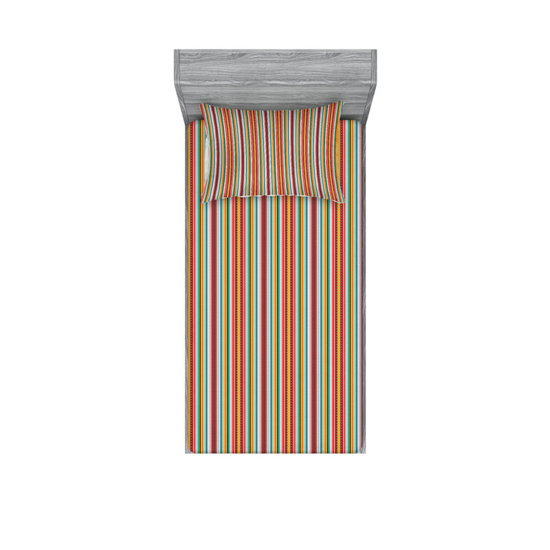 Multicolore ensemble de draps et taies décoratives de style bohémien Ambesonne