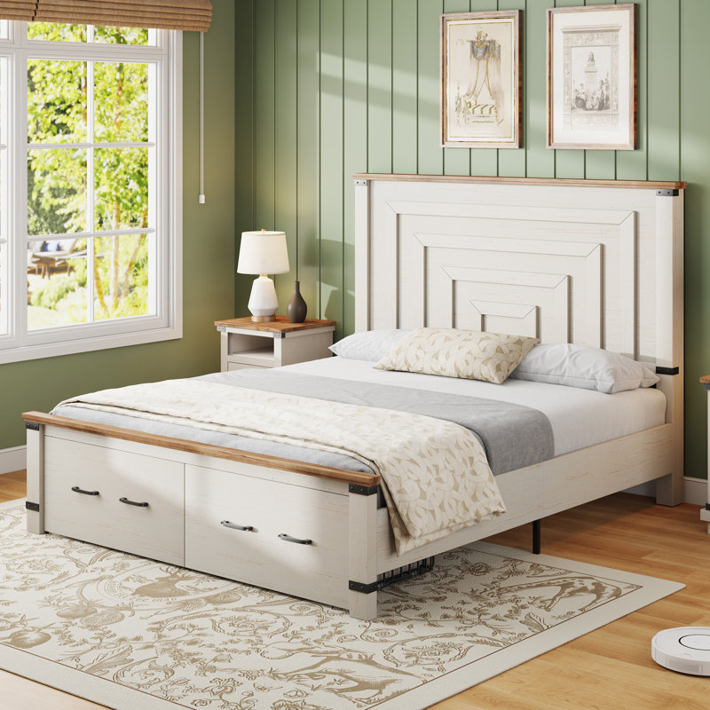 Structure de lit double Farmhouse, Blanc, Double