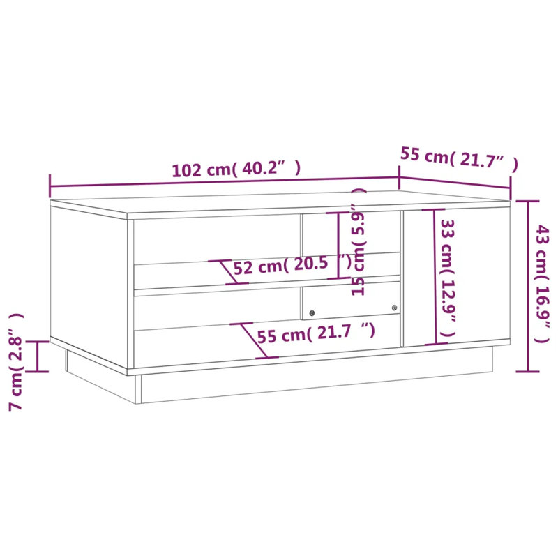 Coffee Table 102x55x43 cm Engineered Wood, White