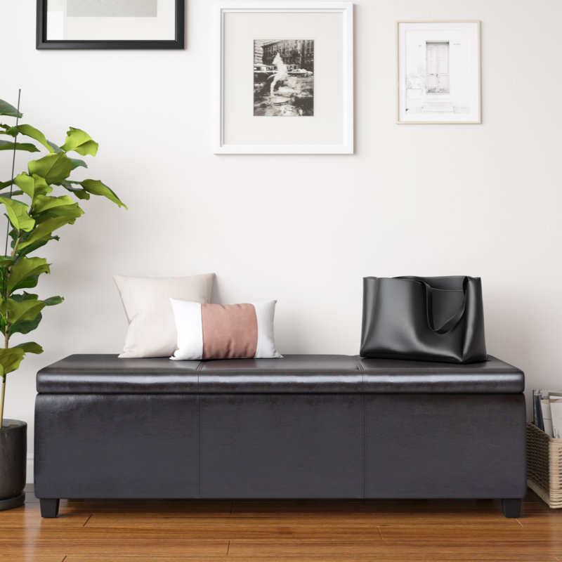 Extra Large Storage Ottoman Bench, Brown
