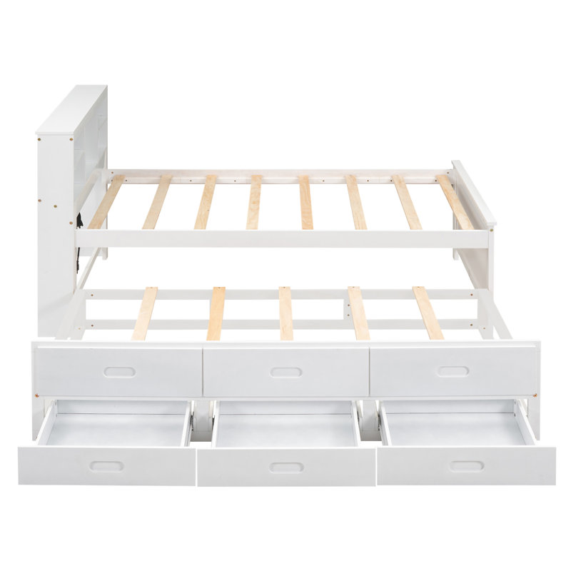 Platform Bed With Storage Headboard