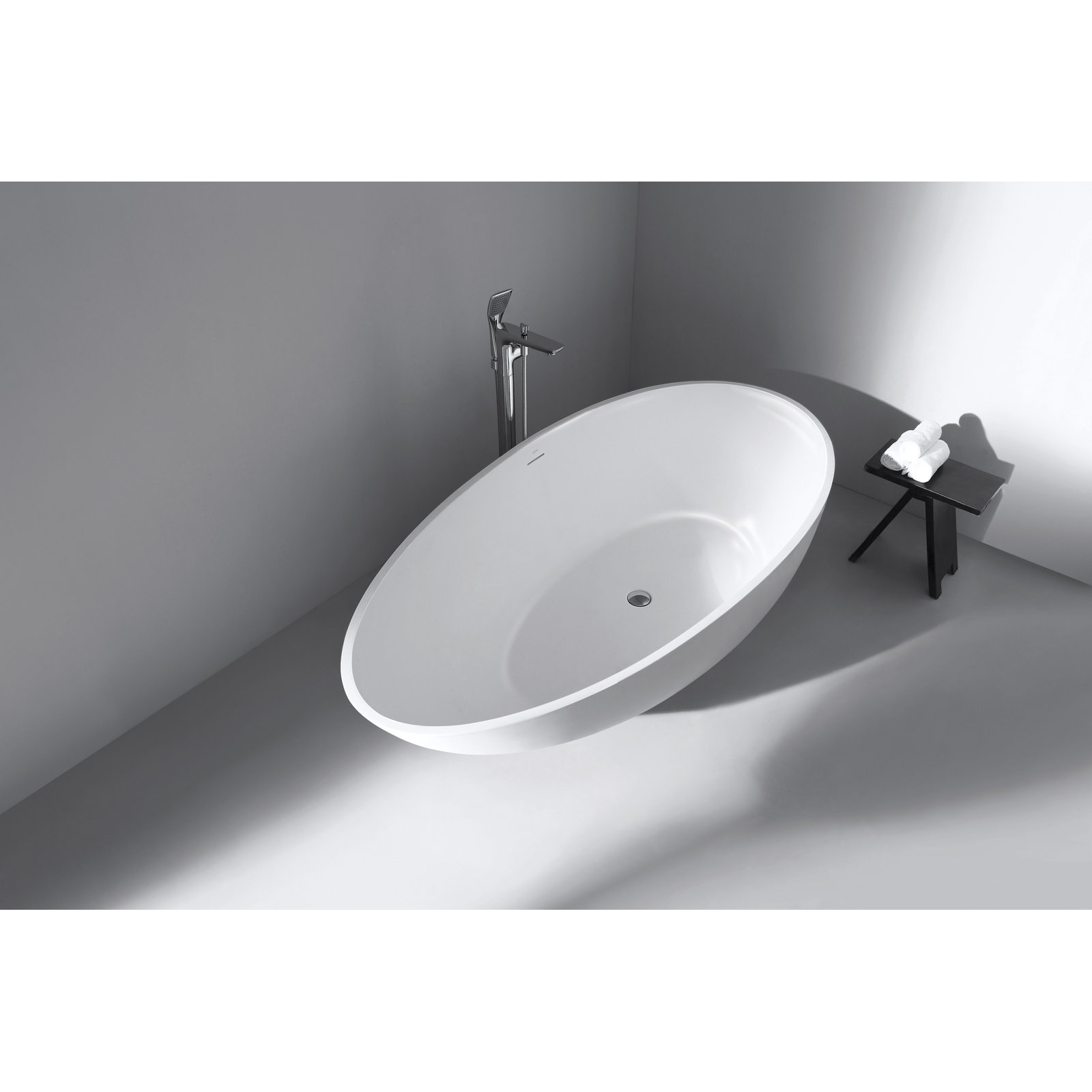 Euthalia 67" Solid Surface Soaking Bathtub, Glossy